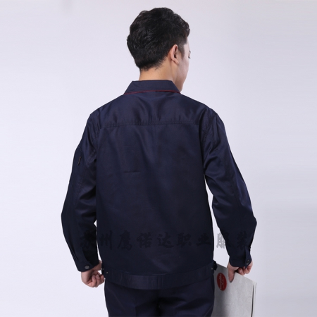 藏青拼大红仓库工衣定做AC099-CC